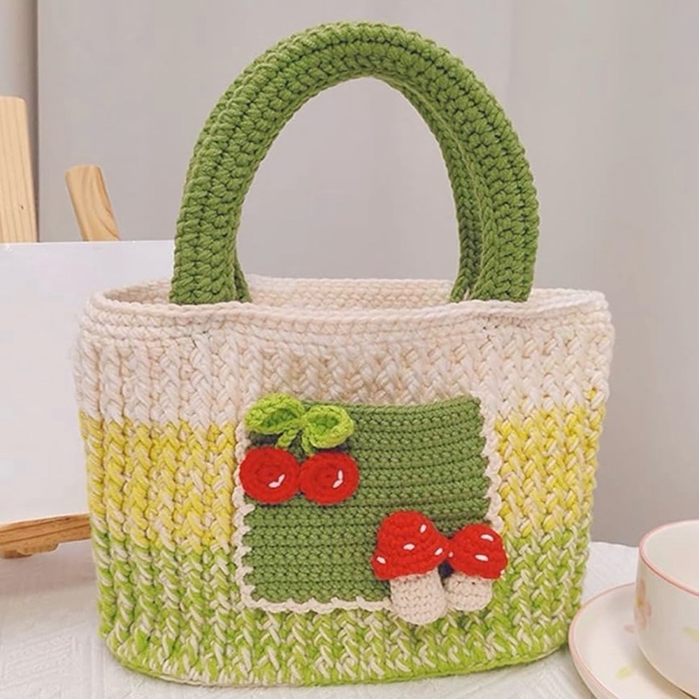 Etsy Crochet Mini Mushroom Cherry Handmade Bag
